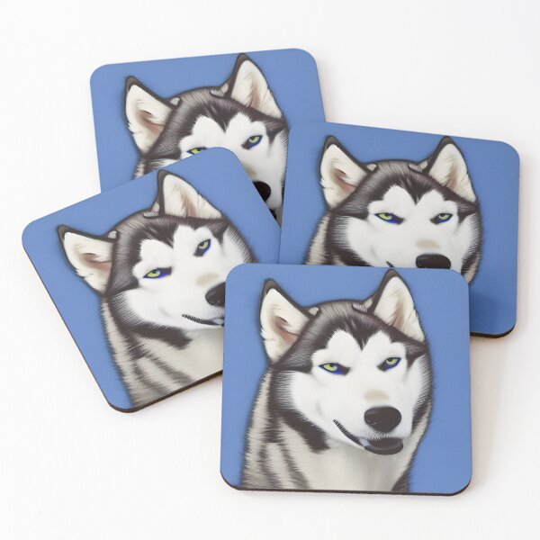 Item preview, Husky on a blue background designed and sold by simaso.
