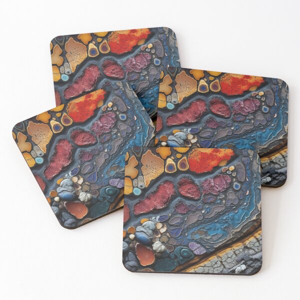 Item preview, Close-up of beautiful minerals magnified to reveal the microscopic organisms and bacteria that once thrived within it. Intricate patterns and vibrant colors designed and sold by anytka.