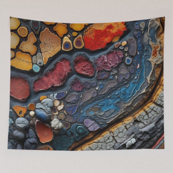 Item preview, Close-up of beautiful minerals magnified to reveal the microscopic organisms and bacteria that once thrived within it. Intricate patterns and vibrant colors designed and sold by anytka.