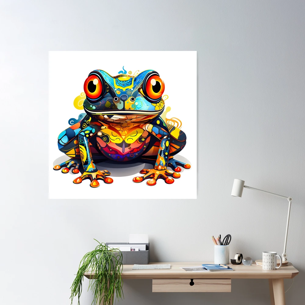 Colorful Frog Art - Unique and Beautiful Illustration For Frog Lovers  Poster for Sale by AlanPhotoArt