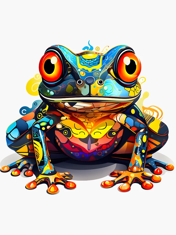 Calypso Frog & Friend Funky Painting & cheapest Sticker Bundle