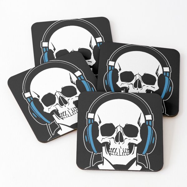 Item preview, Skull With Headphones, Blue | Listening Music designed and sold by General-Corner.