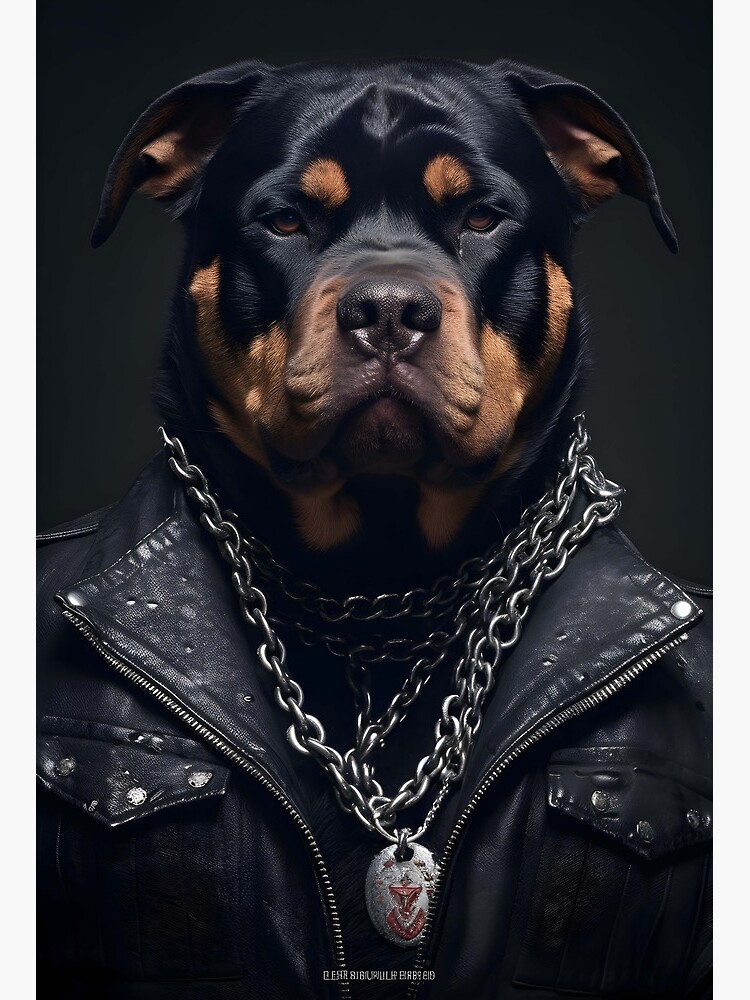 Dog Rottweiler in a rockabilly aesthetic | Art Board Print