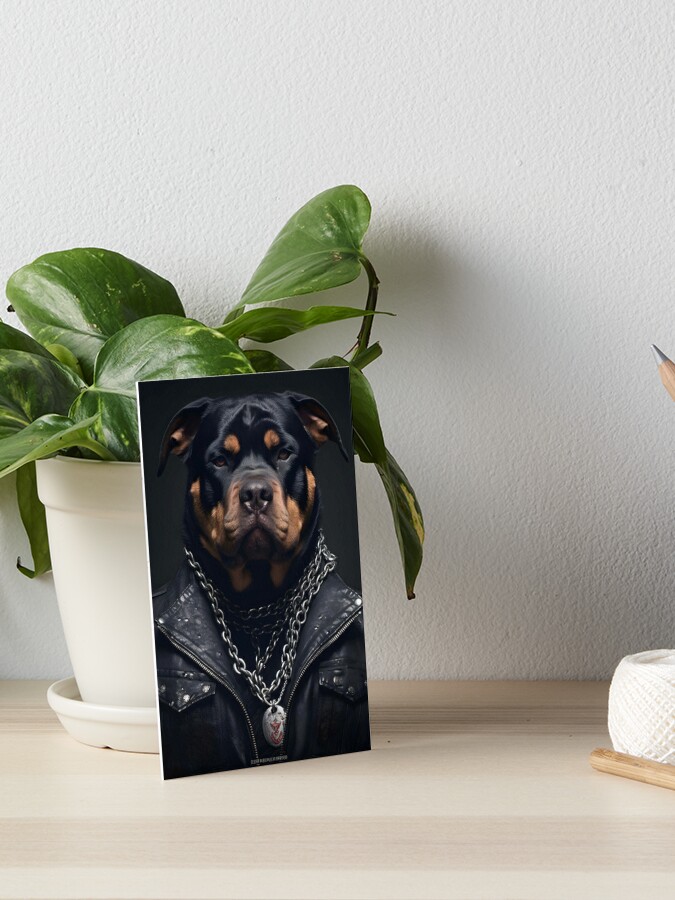 Dog Rottweiler in a rockabilly aesthetic | Art Board Print