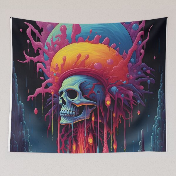 Item preview, Psychedelic Dripping Art Skull 9 designed and sold by Maxouniverse.