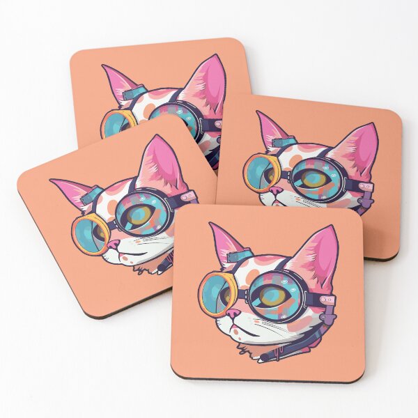 Item preview, Futuristic Multicolor Cats #5 summer designed and sold by SOVISART.