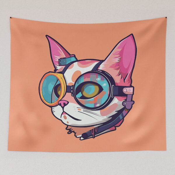 Item preview, Futuristic Multicolor Cats #5 summer designed and sold by SOVISART.