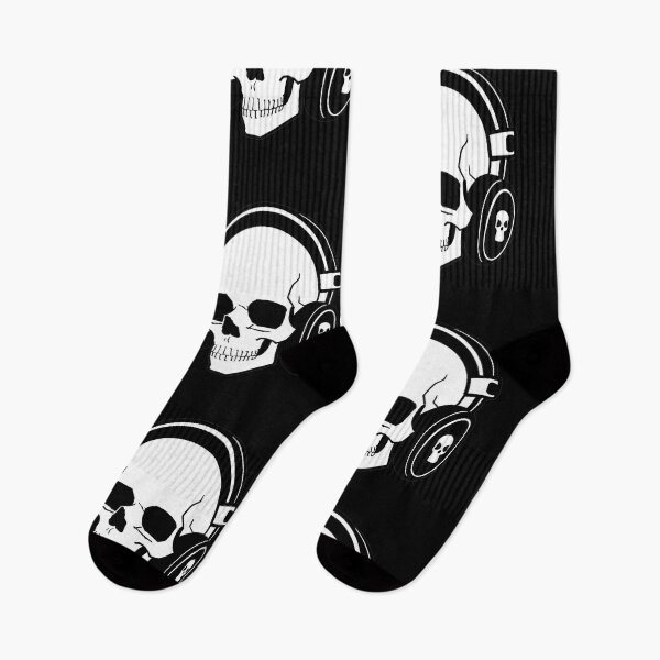 Item preview, Skull With Headphones, Black and White | Listening Music designed and sold by General-Corner.