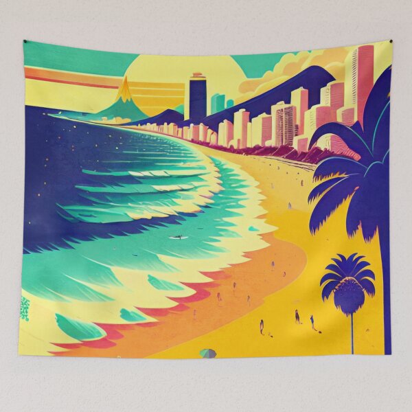 Item preview, Ipanema Beach Scene designed and sold by ArtFactoryAI.