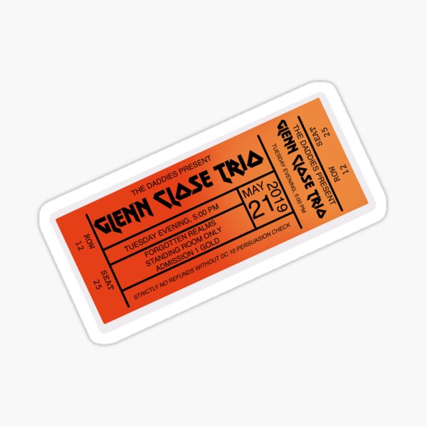 Item preview, Glenn Close Trio Concert Ticket designed and sold by Spaghetti-hoes.