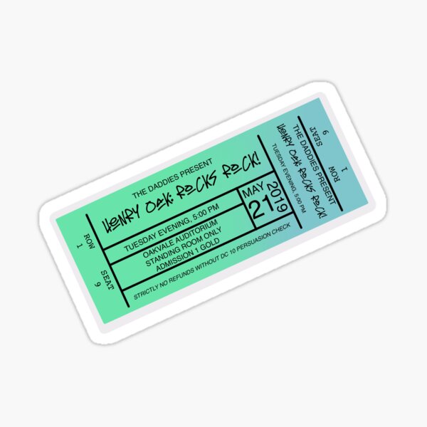 Item preview, Henry Oak Rocks Rock! Concert Ticket designed and sold by Spaghetti-hoes.