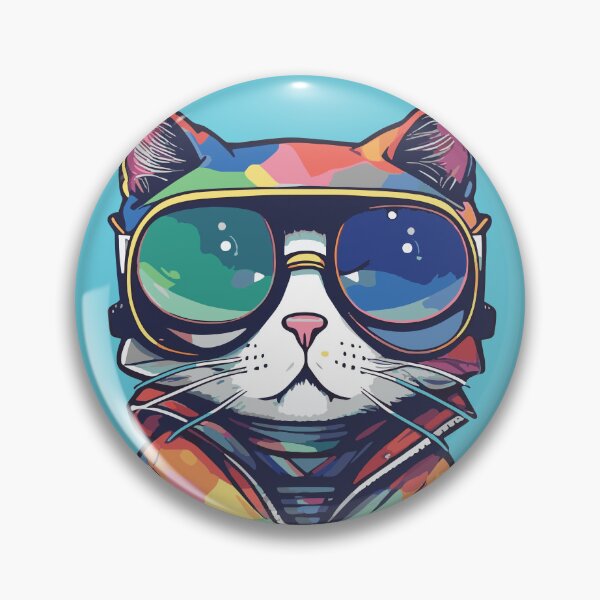 Item preview, Futuristic Multicolor Cats #7 cat hero designed and sold by SOVISART.