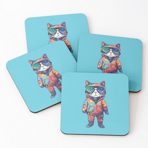 Item preview, Futuristic Multicolor Cats #7 cat hero designed and sold by SOVISART.