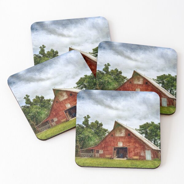 Item preview, Country Summer With Old Red Barn textured photograph designed and sold by art64.