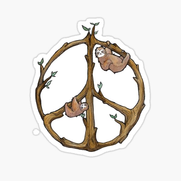 Love Peace and Sloth's Sticker