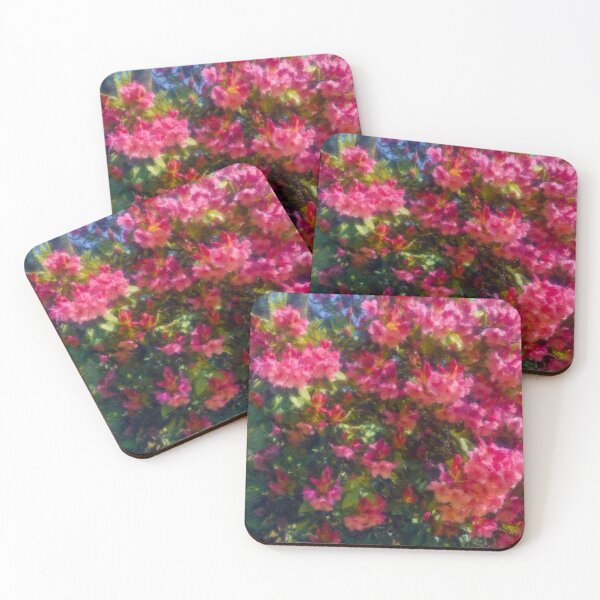 Item preview, Pink flower shrub painting designed and sold by BluestPeony.