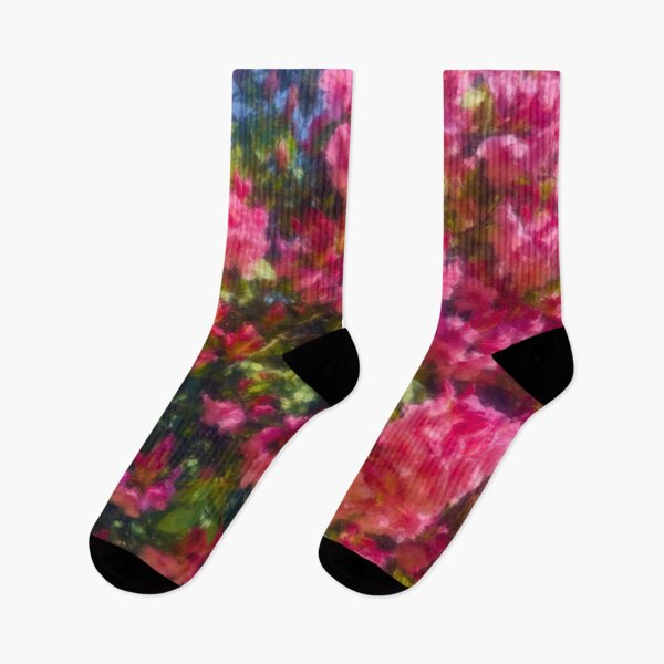 Item preview, Pink flower shrub painting designed and sold by BluestPeony.
