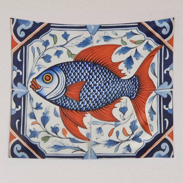 Item preview, Portuguese sardine fish on typical traditional tile. designed and sold by anytka.