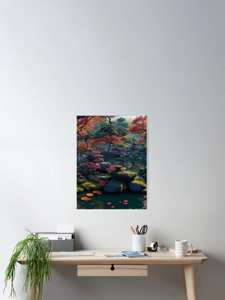 Aperçu 2 sur 3. Poster avec l'œuvre Chinese garden créée et vendue par Rothnaric.