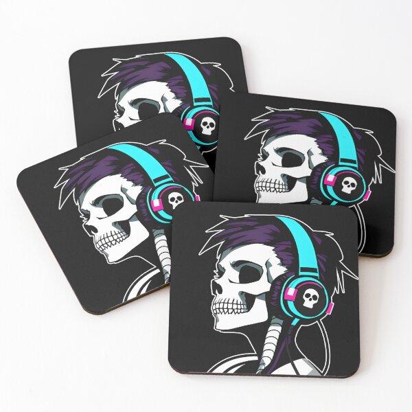 Item preview, Girl Skull With Headphones, Violet, light blue | Listening Music designed and sold by General-Corner.