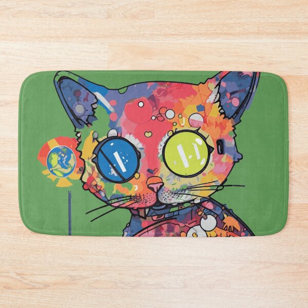 Item preview, Futuristic Multicolor Cats #10 red cat designed and sold by SOVISART.