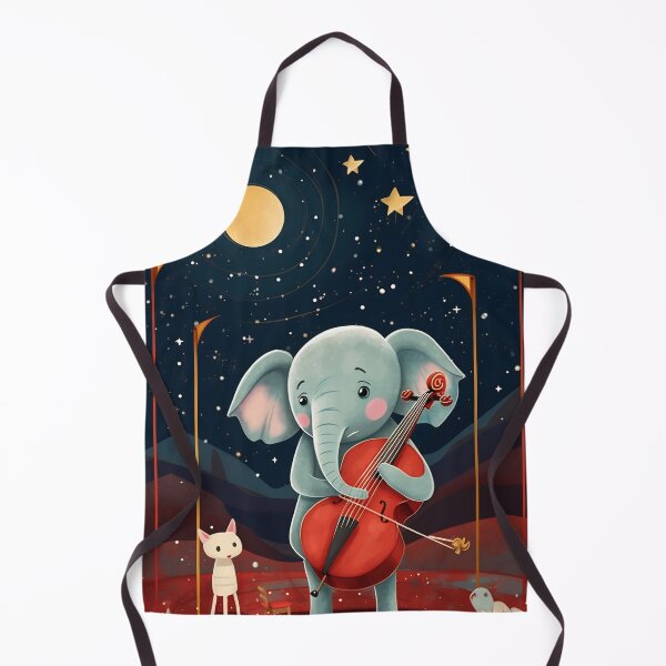 Item preview, Cartoon circus performance with elephant playing on contrabass in the circus arena. Children book illustration designed and sold by anytka.