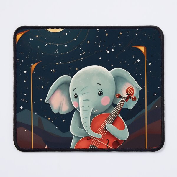 Item preview, Cartoon circus performance with elephant playing on contrabass in the circus arena. Children book illustration designed and sold by anytka.