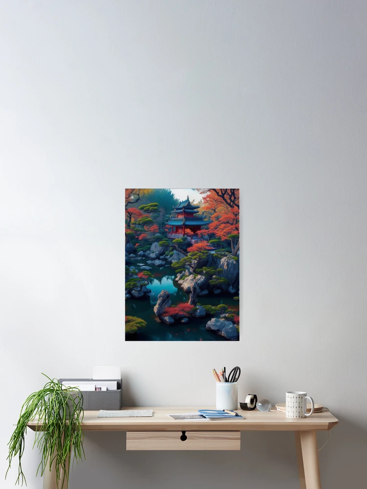 Aperçu 2 sur 3. Poster avec l'œuvre Peaceful Chinese garden créée et vendue par Rothnaric.