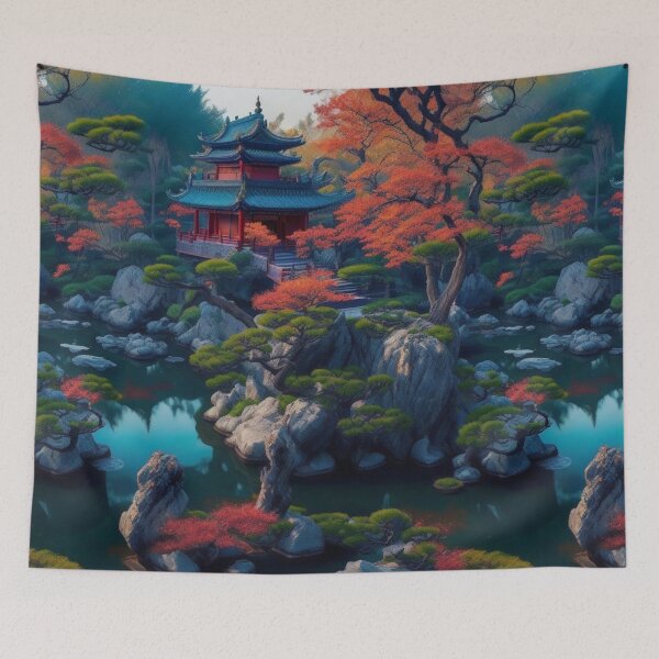 Aperçu de l'œuvre Peaceful Chinese garden créée et vendue par Rothnaric.
