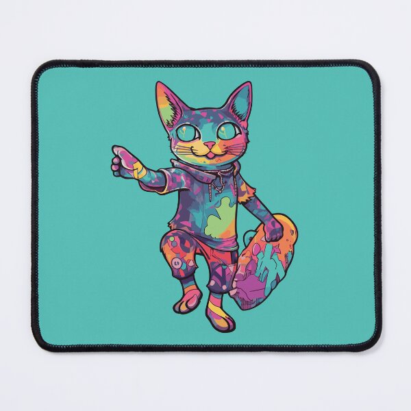 Item preview, Futuristic Multicolor Cats #11 surfing designed and sold by SOVISART.