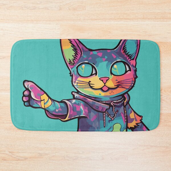 Item preview, Futuristic Multicolor Cats #11 surfing designed and sold by SOVISART.