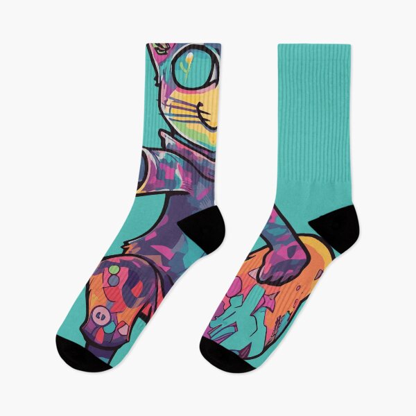 Item preview, Futuristic Multicolor Cats #11 surfing designed and sold by SOVISART.