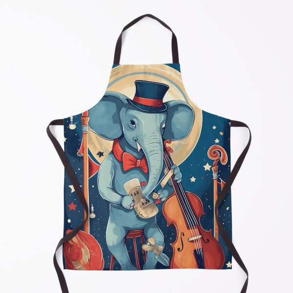 Item preview, Cartoon circus performance with elephant playing on contrabass in the circus arena. Children book illustration. designed and sold by anytka.