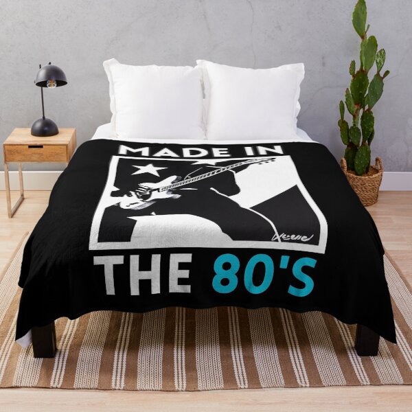 Item preview, Retro Made in the 80s Rockstar Guitar Black White and Electric Blue Star designed and sold by Celebration Printables.