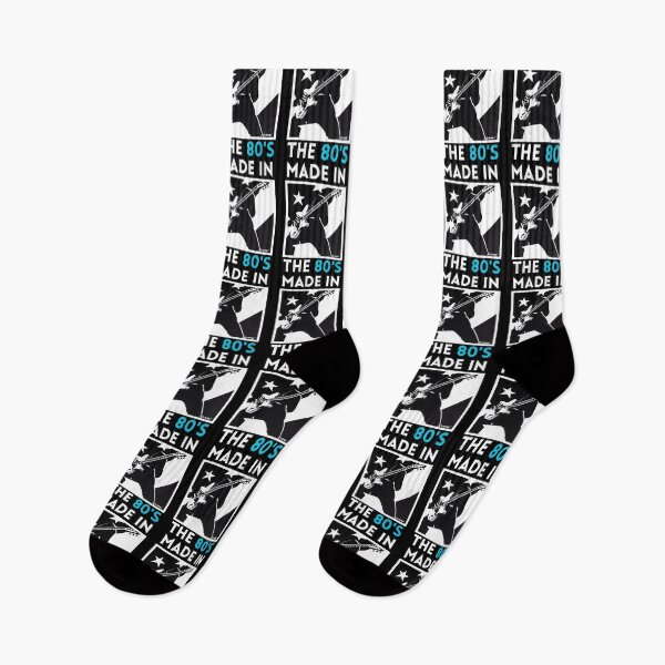 Item preview, Retro Made in the 80s Rockstar Guitar Black White and Electric Blue Star designed and sold by Celebration Printables.