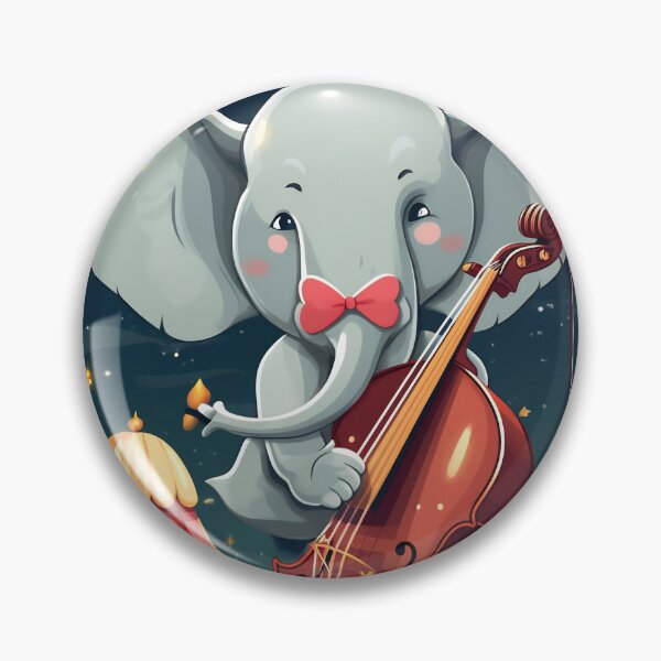Item preview, Cartoon circus performance with elephant playing on contrabass in the circus arena. Children book illustration. designed and sold by anytka.