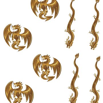 Artwork thumbnail, Metallic Fantasy Gold Dragons 8 Count by BlazeraptorGirl