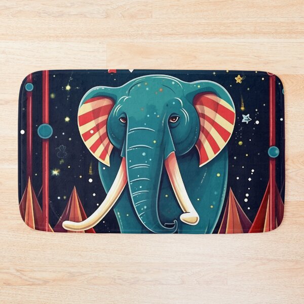 Item preview, Cartoon circus performance with elephant playing on contrabass in the circus arena. Children book illustration designed and sold by anytka.