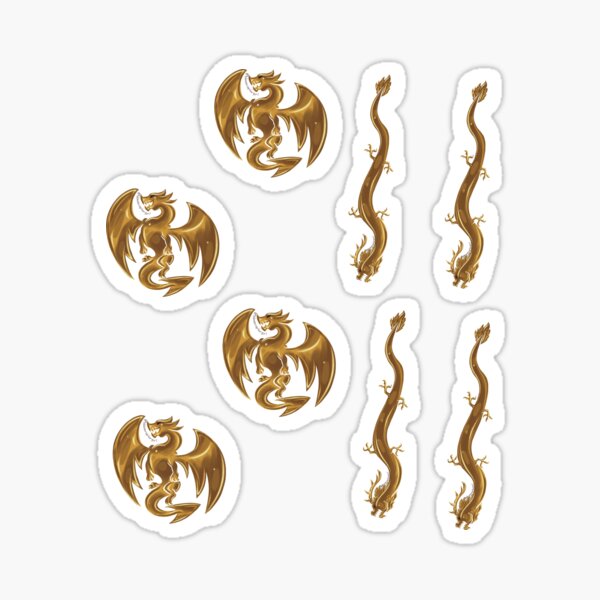 Item preview, Metallic Fantasy Gold Dragons 8 Count designed and sold by BlazeraptorGirl.