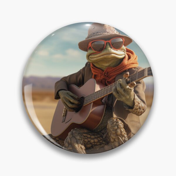 Item preview, Vasko the frog plays guitar in the desert designed and sold by ViktorSilni.