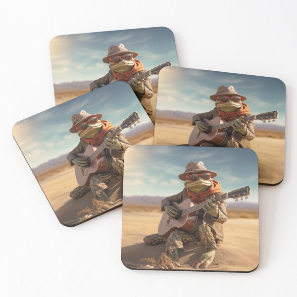 Item preview, Vasko the frog plays guitar in the desert designed and sold by ViktorSilni.