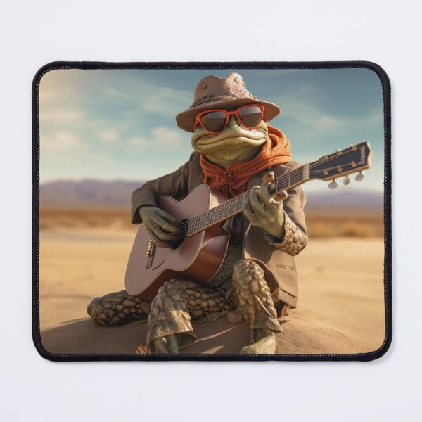 Item preview, Vasko the frog plays guitar in the desert designed and sold by ViktorSilni.