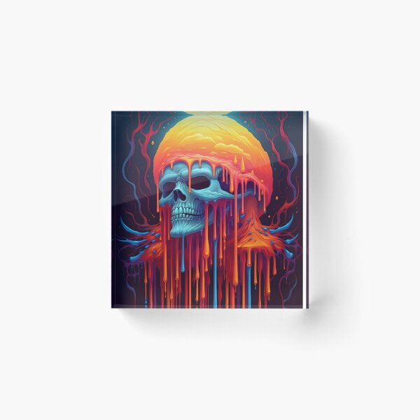 Item preview, Psychedelic Dripping Art Skull 5 designed and sold by Maxouniverse.