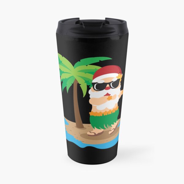 Santa Hawaiian Christmas In July Summer Hula Travel Mug