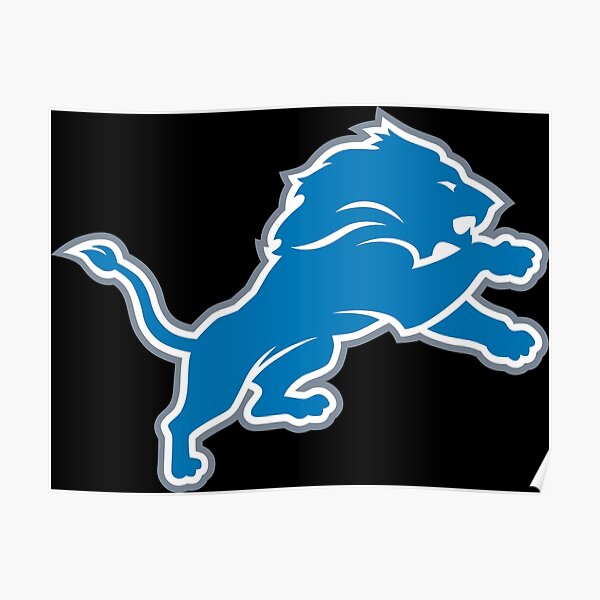 Detroit Lions Sports Poster, Detroit LIONS Artwork, Lions in front of –  McQDesign