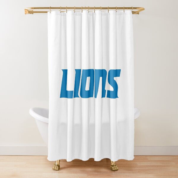 Detroit Lions Helmet Watercolor Art Shower Curtain