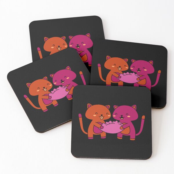 Artikelvorschau, Kawaii wlw Kittens. Lesbian Pride entworfen und verkauft von Subtle Pride Shop.