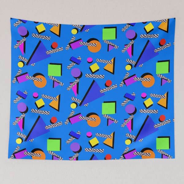 Item preview, Flashback Eighties Geometric Blue designed and sold by Niniannebast.
