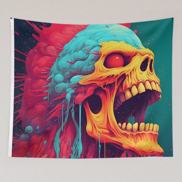 Item preview, Psychedelic Dripping Art Skull designed and sold by Maxouniverse.