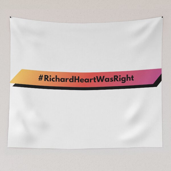 Item preview, #RichardHeartWasRight (Black Text, Pink Gradient on White) designed and sold by OnlyHexFans.
